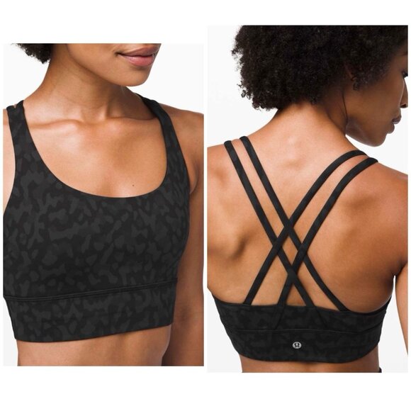 Lululemon Energy Bra *Long Line Formation Camo Deep Coal Multi 8 - Picture 1 of 8